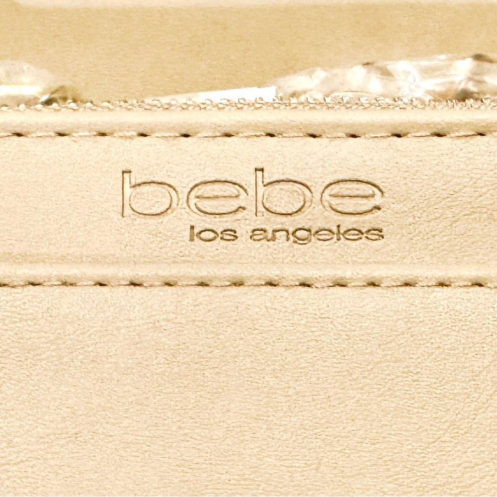 Bebe Cream Small Crossbody Bag with Gold Chain, Card Case and Wristlet NWT - Picture 8 of 11